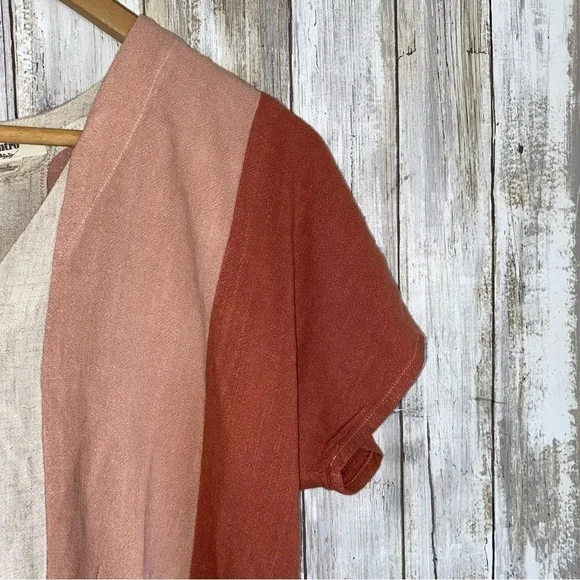 Entro Costal Colorblock Stripe Linen Blend Romper - Picture 5 of 7